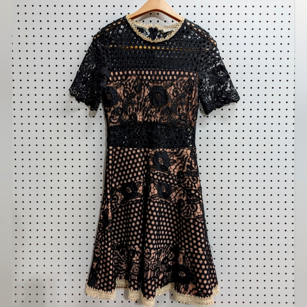 Ellison Black Lace Cutout Dress